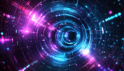 Obraz premium A colorful, swirling tunnel with a blue center