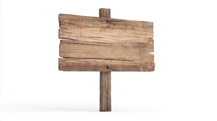 An empty wooden sign ,Full depth of field, isolated on white background