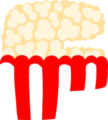 Popcorn Letter Alphabet Vector Element F