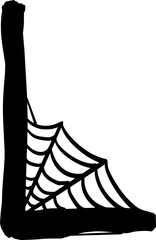 Cobweb Spider Letter Alphabet Vector Element L