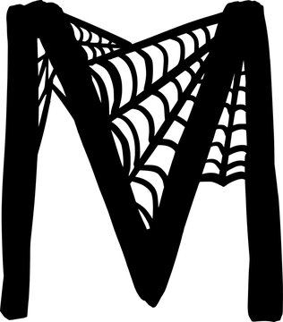 recommend clip art: Cobweb Spider Letter Alphabet Vector Element M