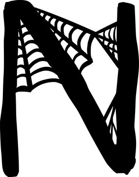 recommend clip art: Cobweb Spider Letter Alphabet Vector Element N