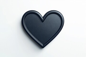 Fototapeta premium Minimalistic black heart outline illustration ideal for Valentine's Day, love-themed designs, greeting cards, and digital art projects with ample copy space.