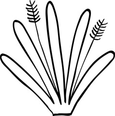 hand drawn cute cartoon plant illustration.