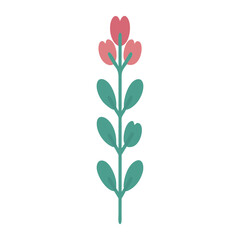 Cute Flower with branches illustration