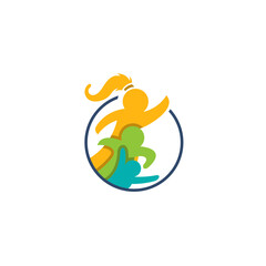 Children logo with family care design social, community logos