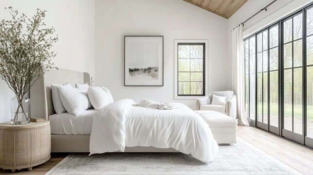 White and Clane French modern bedroom - Powered by Adobe