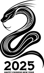 2025 Snake design for Chinese New Year celebration, symbolizing prosperity and luck