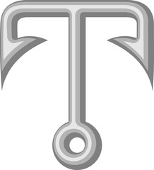 Fish Hook Letter Alphabet Vector Element T