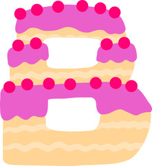 Birthday Cake Letter Alphabet Vector Element B