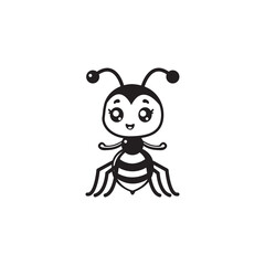 Cute Funny Bee vector