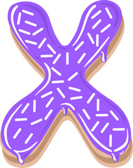 Cake Letter Alphabet Vector Element X