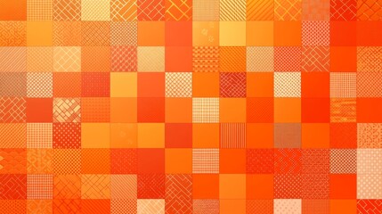 A vibrant mosaic of various orange textures and patterns.
