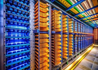 Telecommunication MDF Room: Organized Tag Block Rack, Rule of Thirds Composition