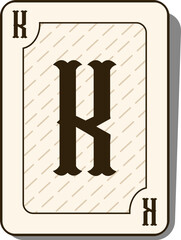 Playing Card Letter Alphabet Vector Element K