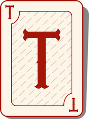 Playing Card Letter Alphabet Vector Element T