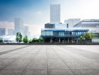 Fototapeta premium Modern Urban Landscape Featuring Sleek Architecture and Open Space