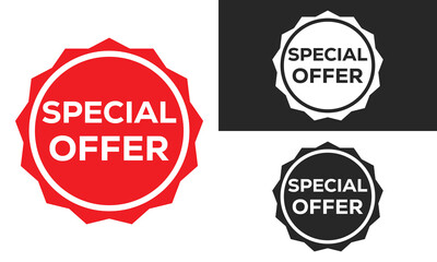Obraz premium Offer sticker vector illustration logotype design.