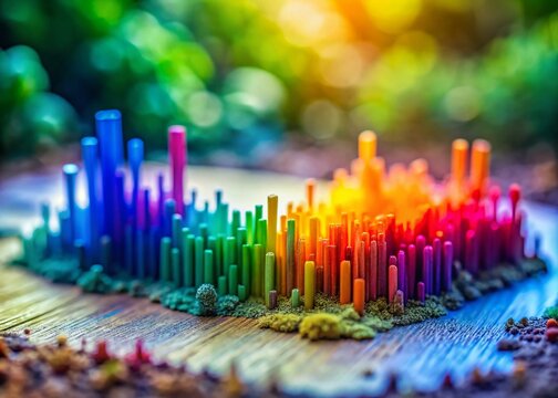 Tilt-Shift Miniature Vibrational Emotional Spectrum Chart - Abstract Colorful Energy Field