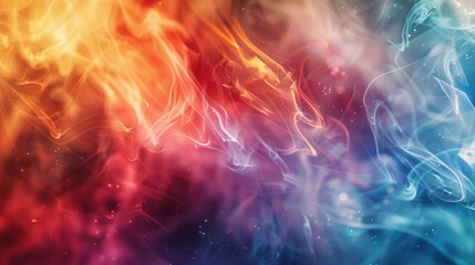 Obraz premium Vibrant Colorful Smoke Waves on Abstract Background with Soft Light Effects and Dynamic Flowing Patterns Creating a Stunning Visual Experience