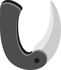 Folding Knife Letter Alphabet Vector Element U