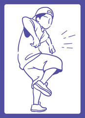 ヒップ・ホップダンスを踊る人。ベクターイラスト素材。
