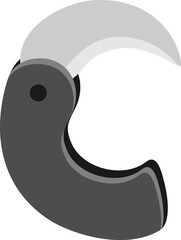 Folding Knife Letter Alphabet Vector Element C