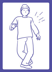 ヒップ・ホップダンスを踊る人。ベクターイラスト素材。