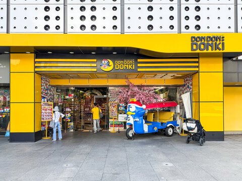 Bangkok Thailand - 1 Jan 2025: Many people shopping Japan product in the Donqi supermarket in MBK shopping center branch