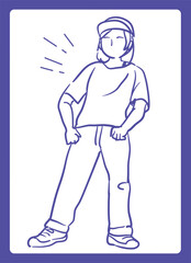 ヒップ・ホップダンスを踊る人。ベクターイラスト素材。