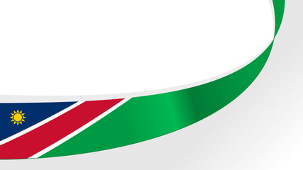 wavy Namibia flag vector background with copy space for text. Namibia national day