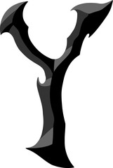 Heavy Metal Letter Alphabet Vector Element Y