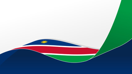 wavy Namibia flag vector background with copy space for text. Namibia national day