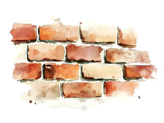 gently painted watercolor brick wall with soft warm colors, showcasing rustic charm and artistic flair. This artwork adds cozy touch to any space