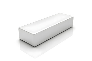 Fototapeta premium simple cartoon silver bar with exaggerated reflection, showcasing sleek and shiny surface. design emphasizes its smooth edges and polished finish, creating modern look
