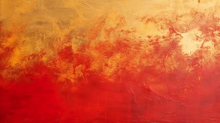 Chinese Abstract gold ink in red paper texture fat paint on surface background Flat lay top view copy space