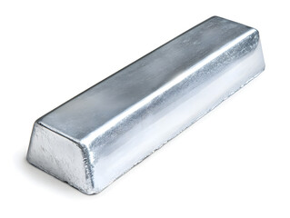 shiny silver bar with smooth surface and soft highlights, showcasing its metallic luster and geometric shape, perfect for illustrating wealth and value
