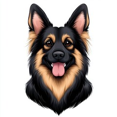 Fototapeta premium Friendly canine concept artistic close-up of a vibrant german shepherd dog illustration