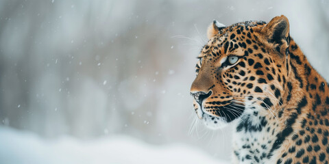 Fototapeta premium A stunning and powerful leopard gracefully posed against a white background