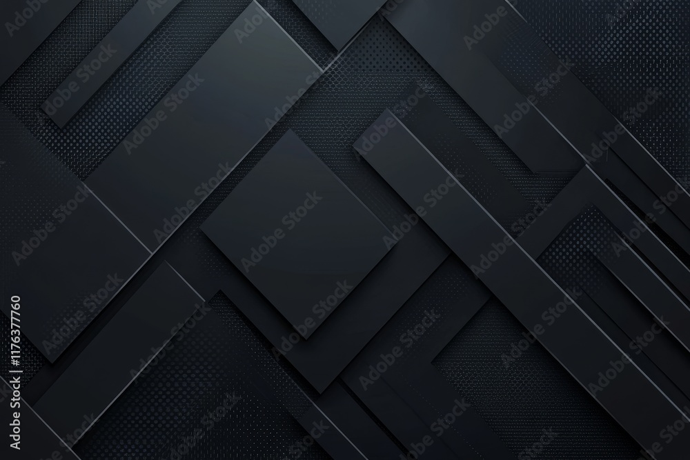 Poster Abstract dark geometric background with overlapping rectangles and squares.