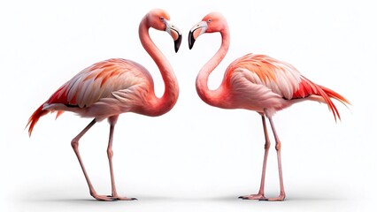 Two Elegant Flamingos on White Background - Perfect for Nature & Wildlife Designs