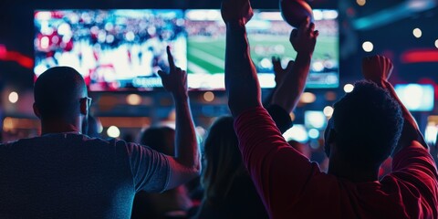 Sports game viewing sports bar event capture nightlife atmosphere crowd engagement fan celebration