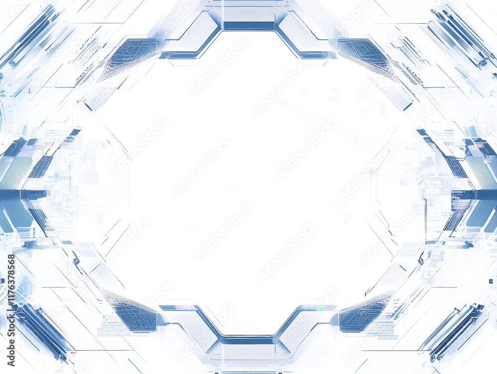 Poster abstract futuristic frame with white center.