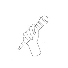 hand holding microphone