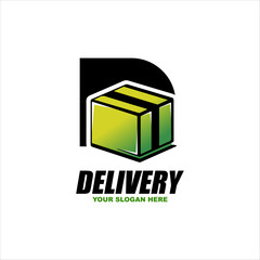 Fast delivery logo template design with a box