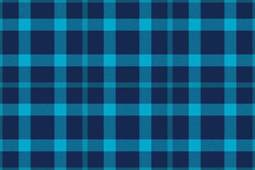 Multi fabric textile plaid, tough pattern seamless check. Painting background tartan vector texture in cyan and blue colors.