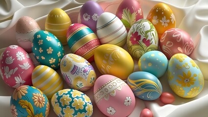 easter eggs in a row