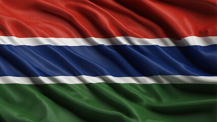 Obraz premium Gambia flag waving national emblem