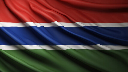 Obraz premium Gambia flag waving national emblem
