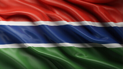 Obraz premium Gambia flag waving national emblem